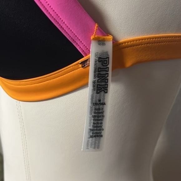 NWT pink swimsuit top only size medium black pink by Victoria secrets PINK - Picture 3 of 9